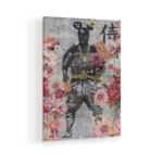 Flowered-Samurai-3×4-STRAIGHT-CANVAS-3X4