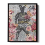 Flowered-Samurai-3×4-STRAIGHT-CANVAS-3X4