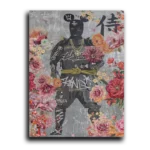 Flowered-Samurai-3×4-STRAIGHT-CANVAS-3X4