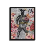 Flowered-Samurai-3×4-STRAIGHT-CANVAS-3X4