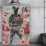 Flowered-Samurai-3×4-STRAIGHT-CANVAS-3X4